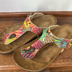 EUC Papillio by Birkenstock Multi-Colored Gizeh Sandals Size 38